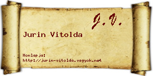 Jurin Vitolda névjegykártya